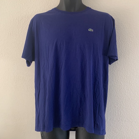 Lacoste t-shirt Navy Blue Crew Neck Alligator Logo Men's Size XXL Pima Cotton - Picture 5 of 7
